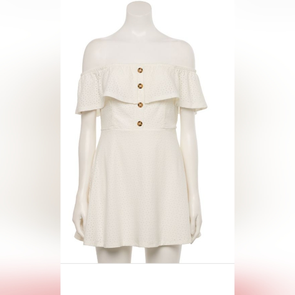 Speechless White Off-Shoulder Mini Dress